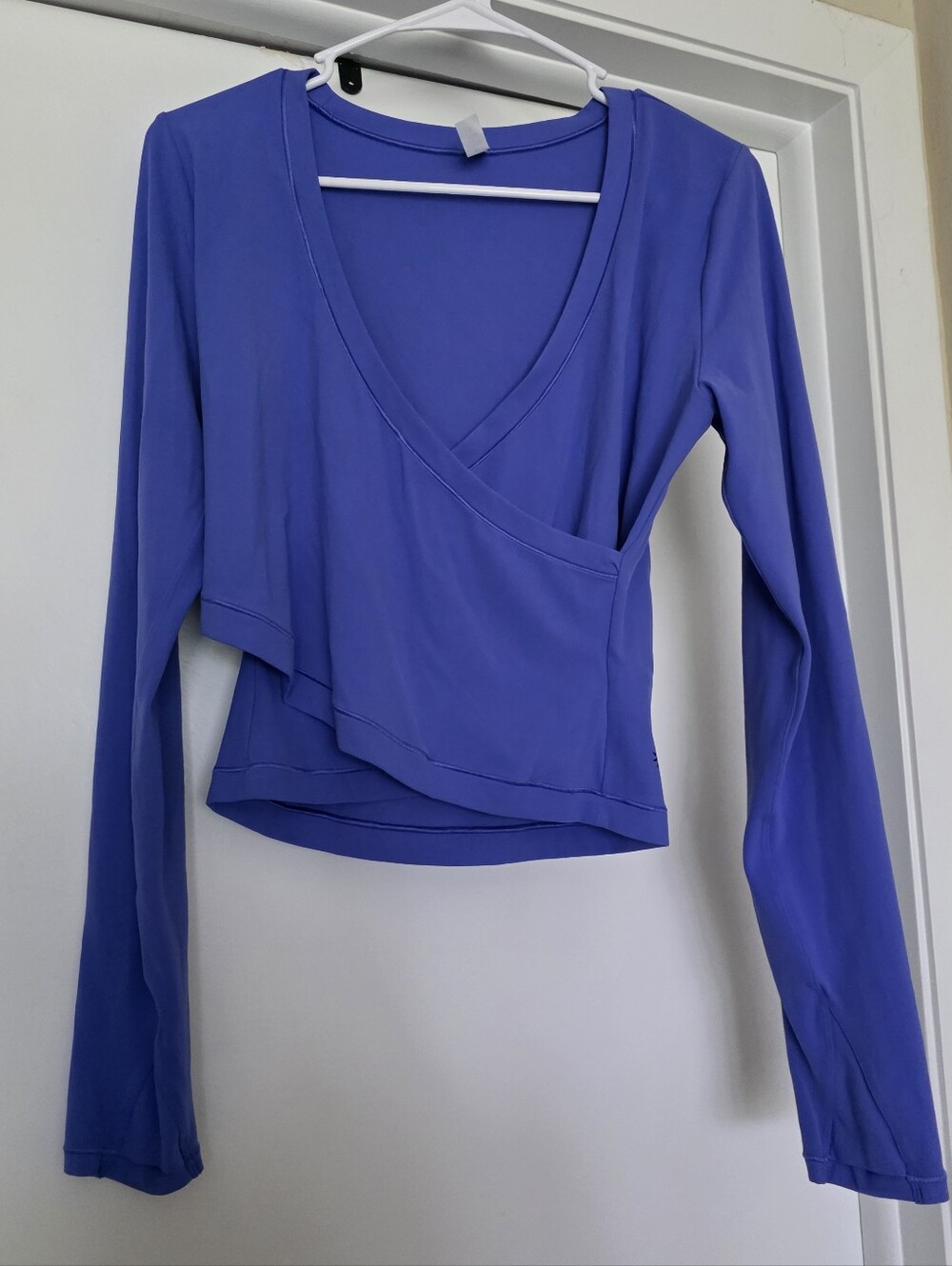 Athleta Transcend Wrap-Style Long Sleeve Crop Top